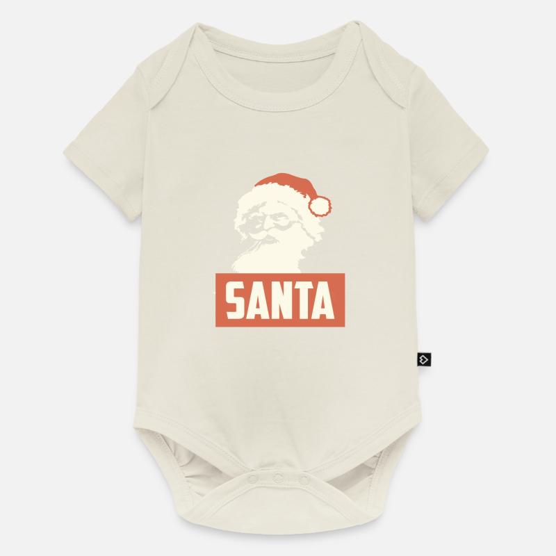 RETRO SANTA WEIHNACHTEN - Baby Premium Kurzarmbody - Naturweiß