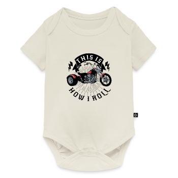 Biker Motocycliste Moto Trike Shopper - Body à manches courtes Premium Bébé - blanc cassé - Devant