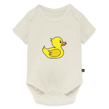 Doux canard jaune - Un petit canard mignon - Body à manches courtes Premium Bébé - blanc cassé - Devant