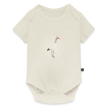 Grue Grue oiseau migrateur cadeau oiseau Grus grus - Body à manches courtes Premium Bébé - blanc cassé - Devant