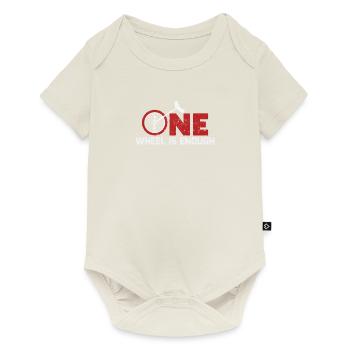 Une roue est suffisante - chemise drôle de monocycle - Body à manches courtes Premium Bébé - blanc cassé - Devant