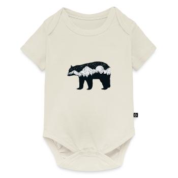 Bear in winter landscape - Baby Premium short-sleeve bodysuit - off white - Front