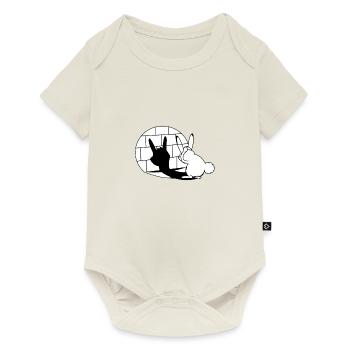Lièvre jeu d’ombre Metal Rock Osterhase cadeau - Body à manches courtes Premium Bébé - blanc cassé - Devant