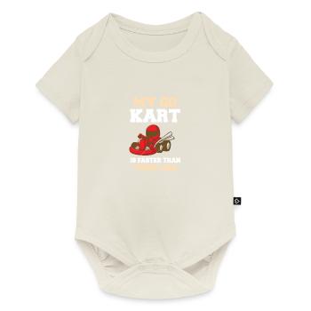Mon cadeau de chemise de course drôle de kart - Body à manches courtes Premium Bébé - blanc cassé - Devant