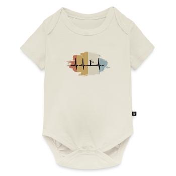bogenschiessen bogenschuetzeherzschlag ekg vintage - Baby Premium Kurzarmbody - Naturweiß - Vorne
