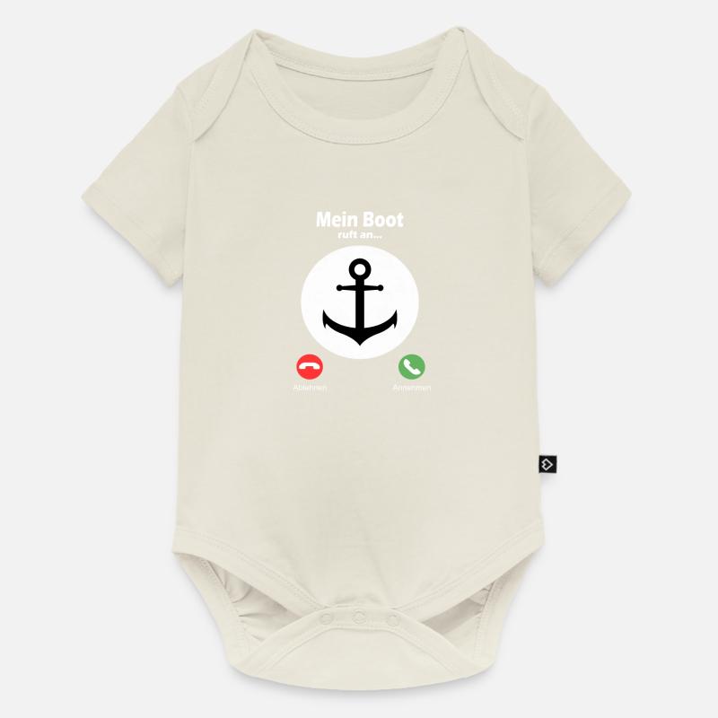 Mein Boot ruft an - witziges Tshirt - Baby Premium Kurzarmbody - Naturweiß