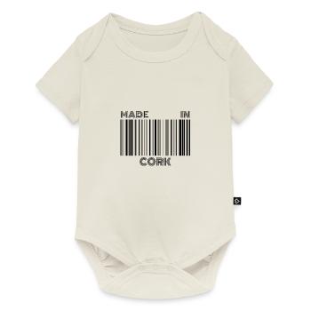 Made in Cork Code à barres Irlande Idée cadeau - Body à manches courtes Premium Bébé - blanc cassé - Devant