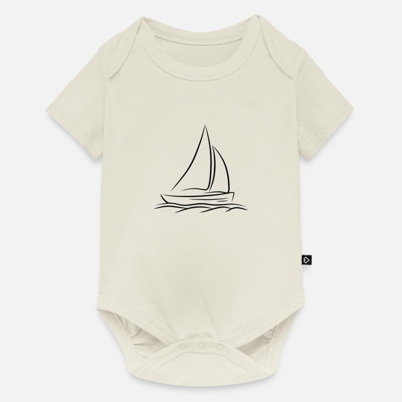 Boot Segelboot Sailing Boat See Meer Schiff Segeln - Baby Premium Kurzarmbody - Naturweiß
