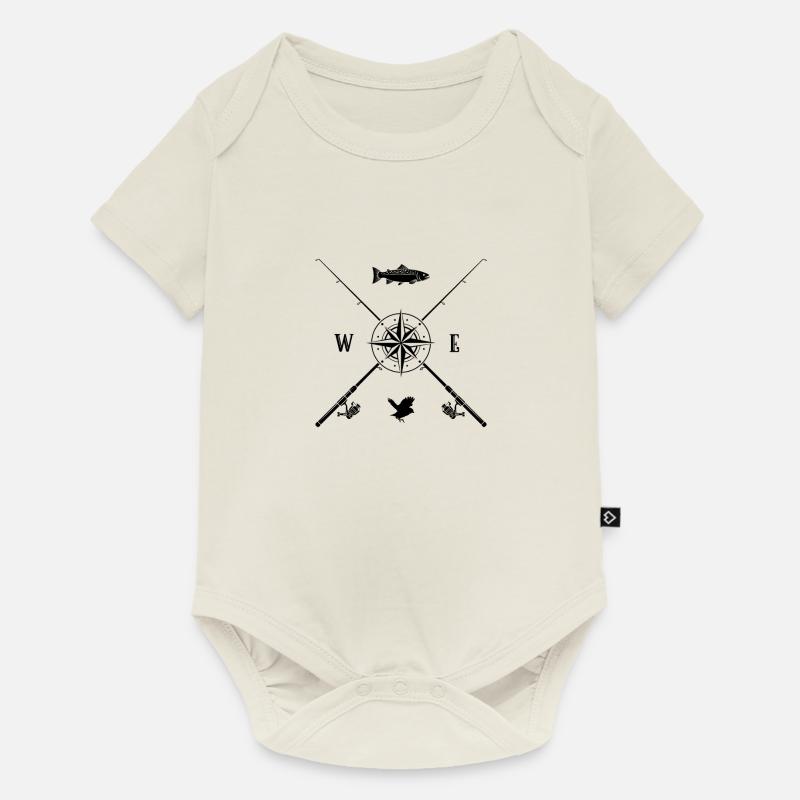 direction de chasse, pêche, poisson, poisson de chasse - Body à manches courtes Premium Bébé - blanc cassé