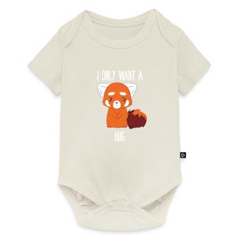 Red Panda - Cat Bear - Cuddling - Hug - Baby Premium short-sleeve bodysuit - off white - Front