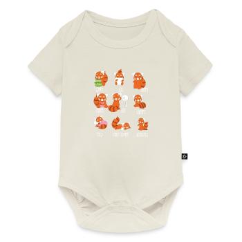 Red Panda - cat bear - emotions - emoticon - Baby Premium short-sleeve bodysuit - off white - Front