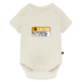 Attention farmer warning sign | Watching gift - Baby Premium short-sleeve bodysuit - off white - Front