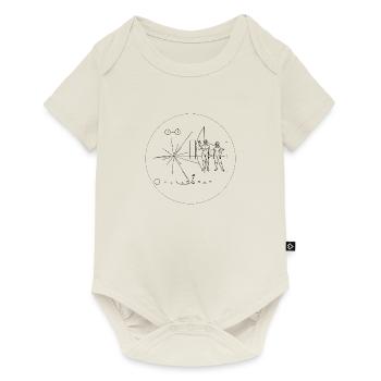 Pioneer plaque plaque homme femme cadeau - Body à manches courtes Premium Bébé - blanc cassé - Devant