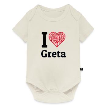 I Love Greta Shirt protection de l'environnement grève du climat - Body à manches courtes Premium Bébé - blanc cassé - Devant