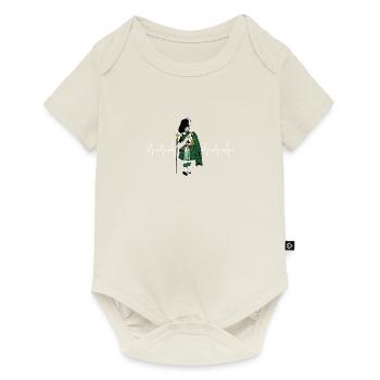 Cadeau de cornemuse au kilt écossais kilt au rythme cardiaque - Body à manches courtes Premium Bébé - blanc cassé - Devant