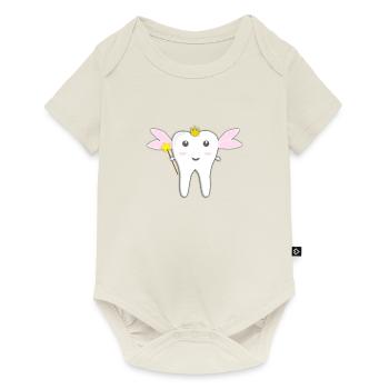 Tooth fairy with pink wings - tooth Illustration - Baby Premium short-sleeve bodysuit - off white - Front