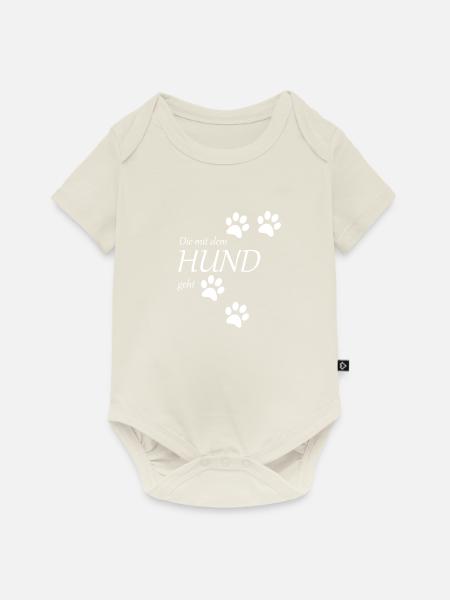 die mit dem hund geht white edition - Baby Premium Kurzarmbody - Naturweiß