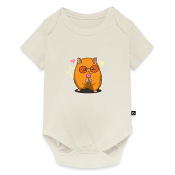 Funny hamster with lollipop Lolly Pop - Baby Premium short-sleeve bodysuit - off white - Front