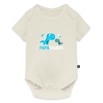 Papasaurus pour papa et enfants | Cadeau fête des pères - Body à manches courtes Premium Bébé - blanc cassé - Devant