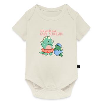 Große Schwester Dinosaurier - Baby Premium Kurzarmbody - Naturweiß - Vorne