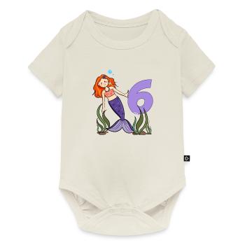 Birthday 6 years Mermaid Six - Baby Premium short-sleeve bodysuit - off white - Front