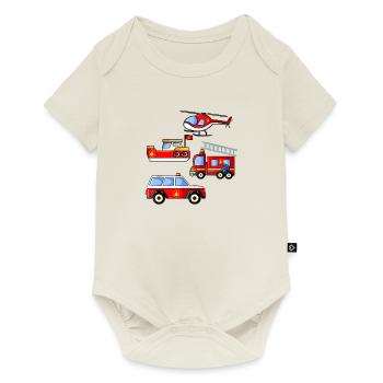 Pompiers pompiers véhicules - Body à manches courtes Premium Bébé - blanc cassé - Devant