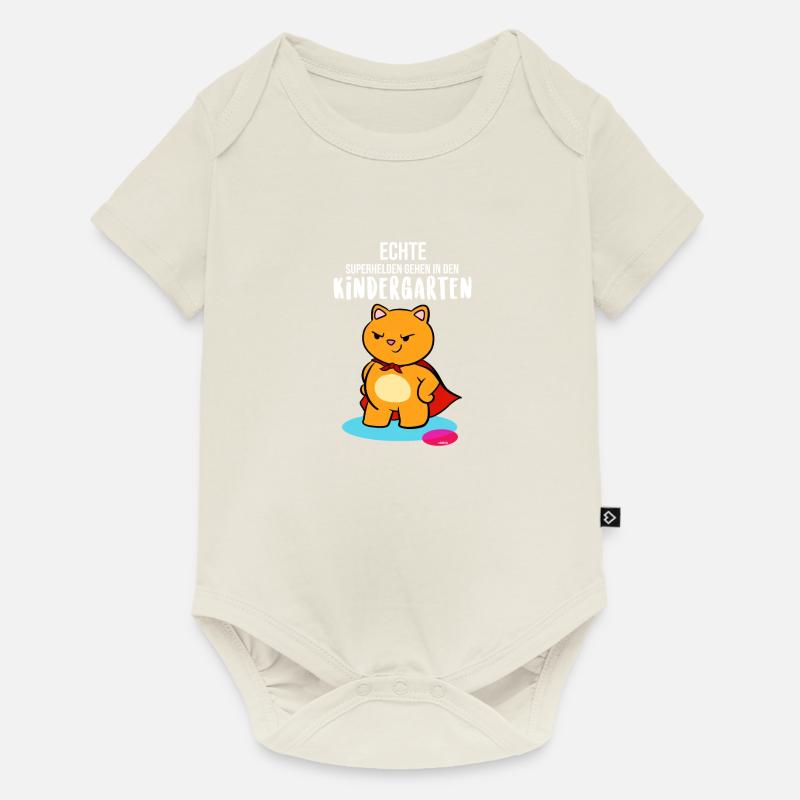 Kindergarten Start Super Held - Baby Premium Kurzarmbody - Naturweiß