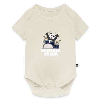 Batteur Panda Bear Musicien Batterie Batterie Sticks Music Band - Body à manches courtes Premium Bébé - blanc cassé - Devant