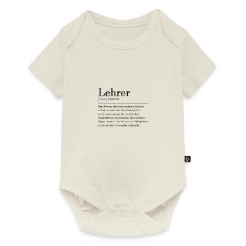 Cadeau d'enseignant: Définition d'enseignant - Body à manches courtes Premium Bébé - blanc cassé - Devant