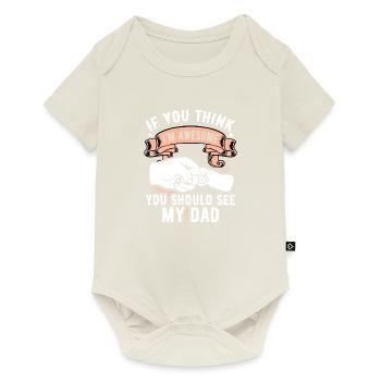 father and son dad are awesome - Baby Premium short-sleeve bodysuit - off white - Front