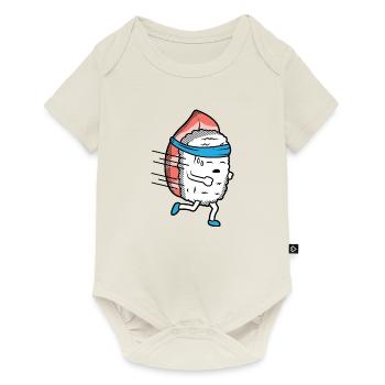 Sushi Running Sport Runner Athlete - Baby Premium short-sleeve bodysuit - off white - Front