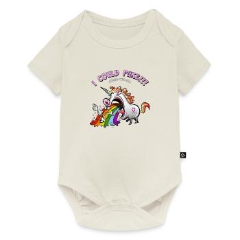 Licorne doit vomir, licorne vomir - Body à manches courtes Premium Bébé - blanc cassé - Devant