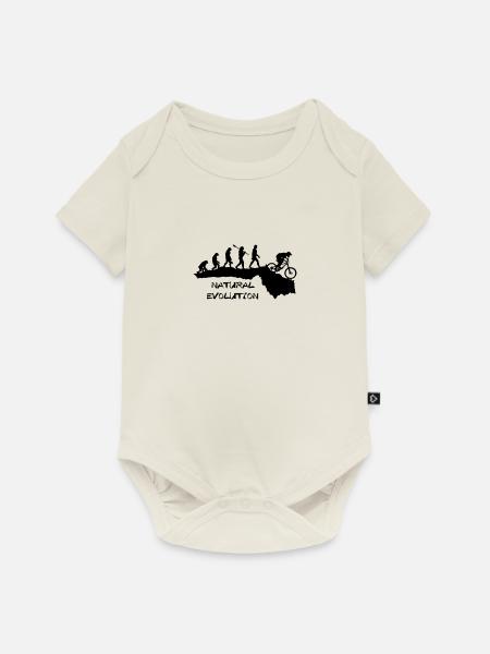 Natural Bike Evolution Mountainbiking - Baby Premium Kurzarmbody - Naturweiß