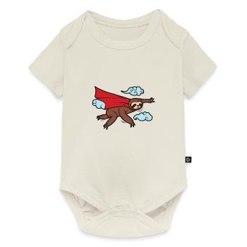 Sloth Superhero Super Faules Faultier Superheld - Baby Premium Kurzarmbody - Naturweiß - Vorne