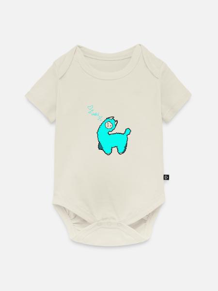 Alpaka Alpaka Alpaka Alpaka Lama Comic - Baby Premium Kurzarmbody - Naturweiß