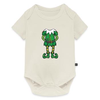 Elf Costume Xmas Matching Family Christmas Pajama - Baby Premium short-sleeve bodysuit - off white - Front