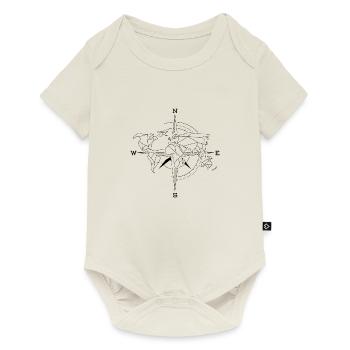 World map compass World map - Baby Premium short-sleeve bodysuit - off white - Front