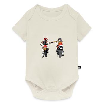 Les motocyclistes se donnent le poing du ghetto - Body à manches courtes Premium Bébé - blanc cassé - Devant