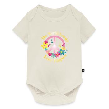 The World Needs More Hippies Hippie Flower Power - Baby Premium short-sleeve bodysuit - off white - Front