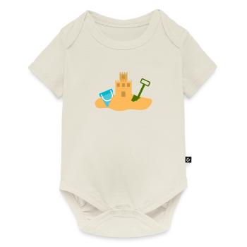 Enfants bébé château de sable cadeau vacances - Body à manches courtes Premium Bébé - blanc cassé - Devant