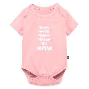 Black White Brown Yellow Red Human Anit Racism - Baby Premium short-sleeve bodysuit - rose - Front
