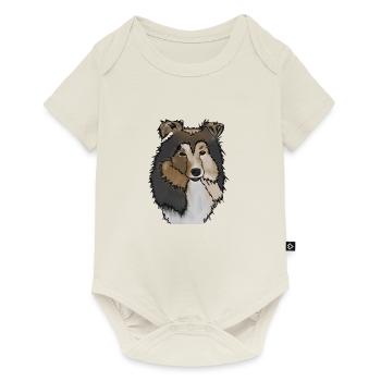 Langhaar Collie Mama | Collie Rough Collies - Baby Premium Kurzarmbody - Naturweiß - Vorne