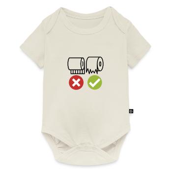 Hang toilet paper correctly - Baby Premium short-sleeve bodysuit - off white - Front