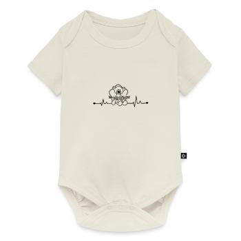 Herzschlag süßer Teddy - Baby Premium Kurzarmbody - Naturweiß - Vorne