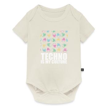 Techno Is My Culture Skull Design Gift - Baby Premium short-sleeve bodysuit - off white - Front