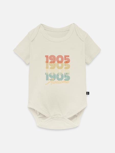 Funny Birthday Awesome 1905 - Baby Premium Kurzarmbody - Naturweiß
