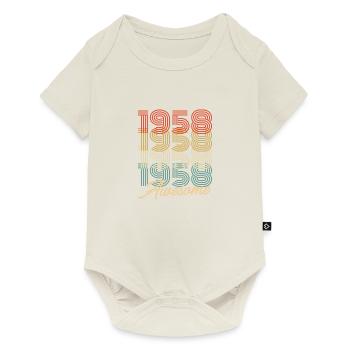 Funny Birthday Awesome 1958 - Baby Premium short-sleeve bodysuit - off white - Front