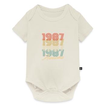 Drôle d’anniversaire génial 1987 - Body à manches courtes Premium Bébé - blanc cassé - Devant