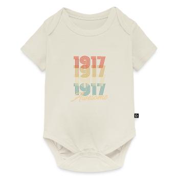 Funny Birthday Awesome 1917 - Baby Premium Kurzarmbody - Naturweiß - Vorne