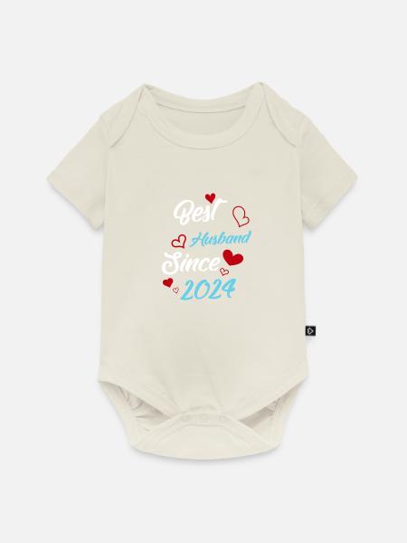 Bester Ehemann seit 2024 Hochzeit - Baby Premium Kurzarmbody - Naturweiß